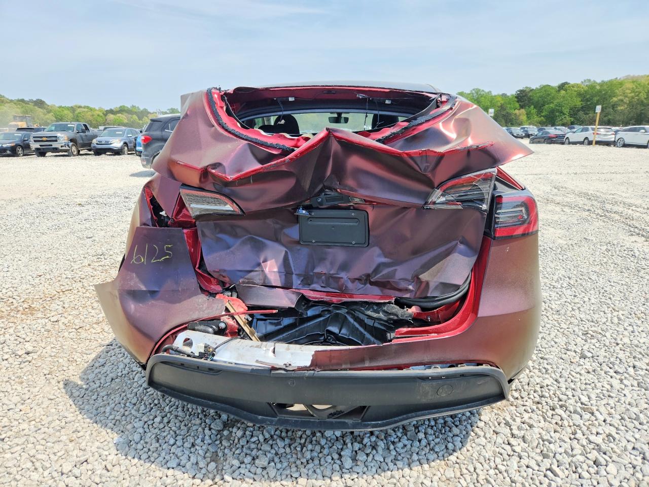 2023 Tesla Model Y VIN 7SAYGDEE8PA026125 COPART salvage auction — Rear End, GA - CERT OF TITLE-SALVAGE, sold $8,000 on 2026-06-30 (photo 6)