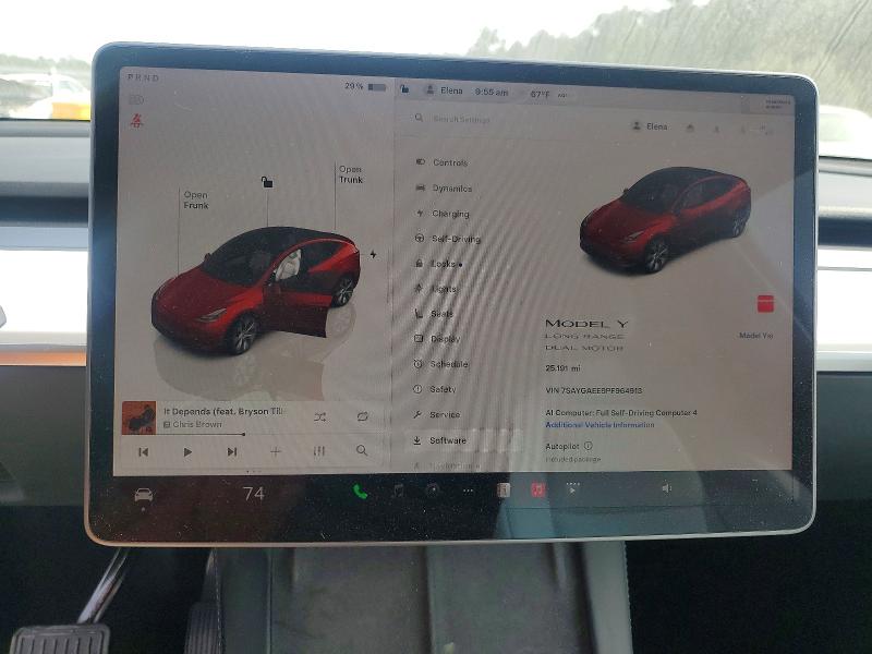 2023 Tesla Model y VIN 7SAYGAEE9PF964913 COPART salvage auction — SIDE, Sc - Cert Of Title-Salvage, sold $13,500 on 2026-07-27 (photo 9)