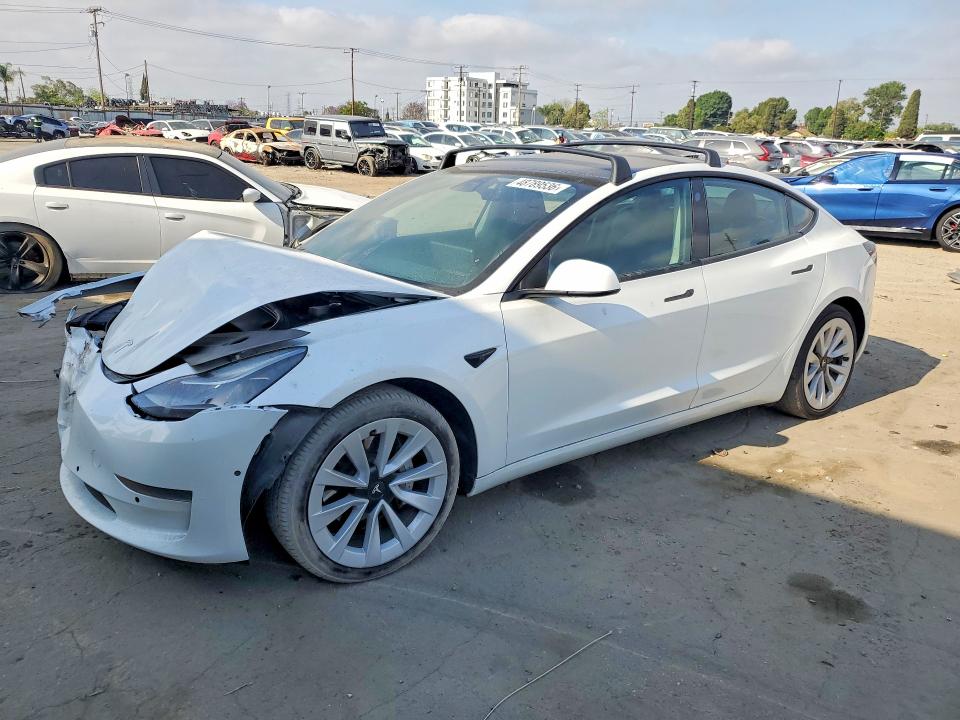 2021 Tesla Model 3 VIN 5YJ3E1EAXMF090299 COPART salvage auction — FRONT END, Ca - Salvage Certificate, sold $5,500 on 2026-07-13 (photo 1)