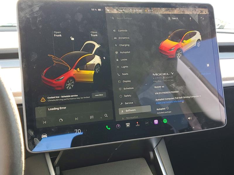 2020 Tesla Model y VIN 5YJYGDEE1LF029961 COPART salvage auction — SIDE, Salvage Title, sold $4,800 on 2026-07-15 (photo 9)