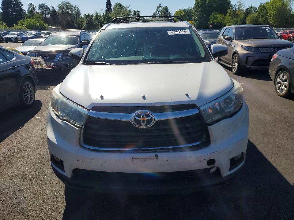 2015 Toyota Highlander VIN 5TDDKRFH1FS189695 COPART salvage auction — REAR END, Or - Salvage Title Certificate, sold $350 on 2026-07-29 (photo 5)