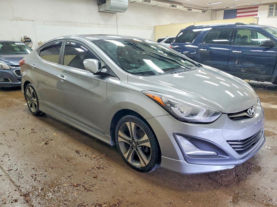 2014 Hyundai Elantra VIN KMHDH4AH2EU150239 COPART salvage auction — WATER/FLOOD, Mi - Cert Of Title-Flood Vehicle, sold $950 on 2026-07-08 (photo 4)