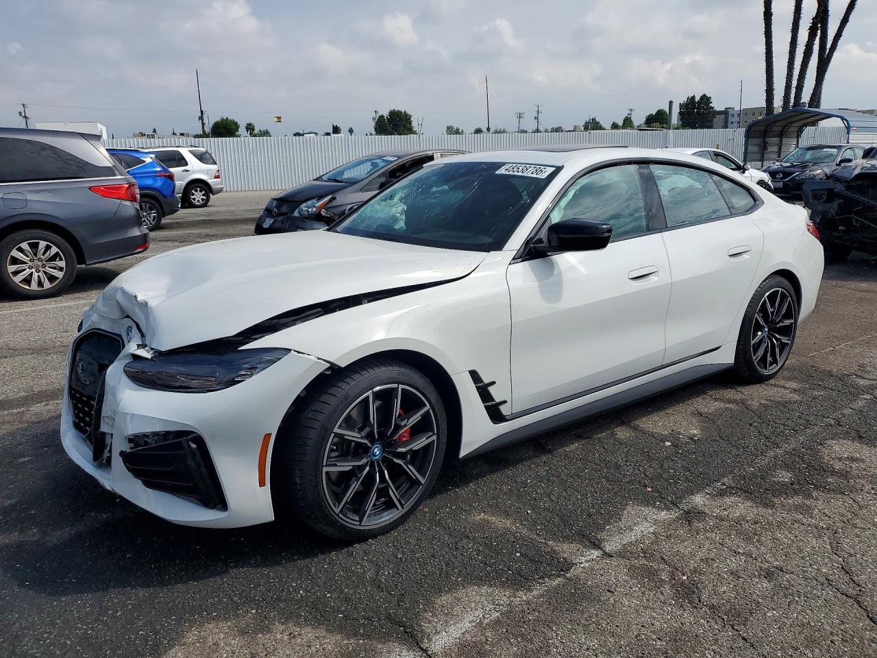 2024 BMW i4 VIN WBY83FB02RFT23615 COPART salvage auction — Front End, ID - SALVAGE CERTIFICATE OF TITLE, sold $15,600 on 2026-07-10 (photo 1)