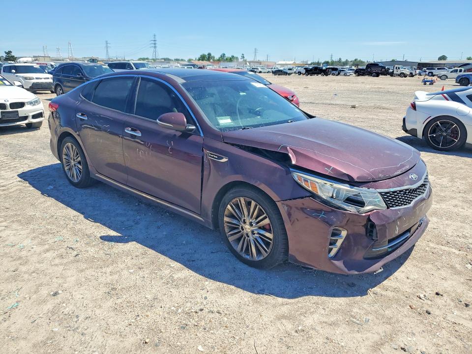 2016 Kia Optima VIN 5XXGV4L28GG052411 COPART salvage auction — FRONT END, Tx - Salvage Vehicle Title, sold $1,200 on 2026-07-31 (photo 4)