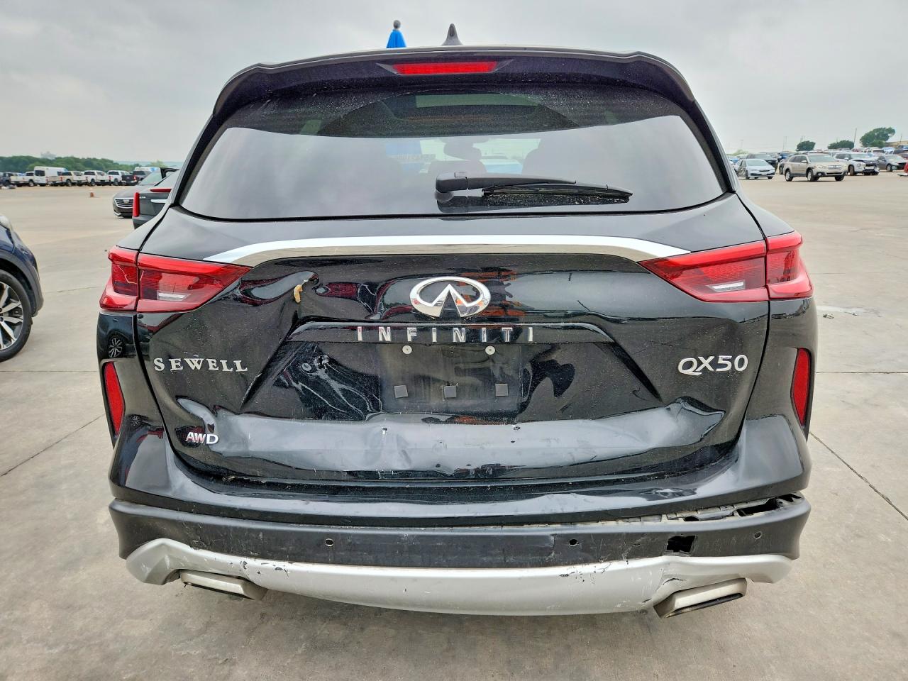 2021 Infiniti QX50 VIN 3PCAJ5CB1MF102362 COPART salvage auction — Front End, TX - SALVAGE VEHICLE TITLE, sold $4,800 on 2026-06-25 (photo 6)