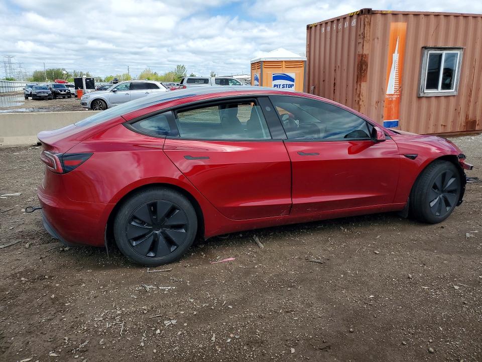 2025 Tesla Model 3 VIN 5YJ3E1EAXSF918185 COPART salvage auction — FRONT END, Il - Salvage Certificate, sold $11,600 on 2026-07-07 (photo 3)