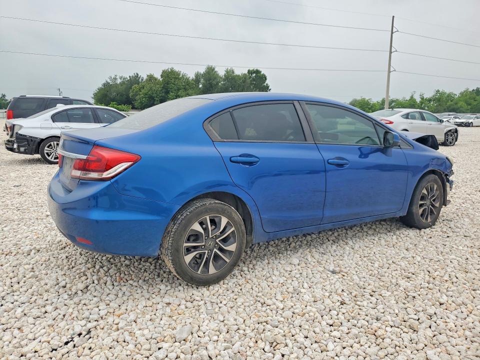 2013 Honda Civic VIN 19XFB2F86DE016424 COPART salvage auction — FRONT END, Tx - Salvage Vehicle Title, sold $2,300 on 2026-07-03 (photo 3)