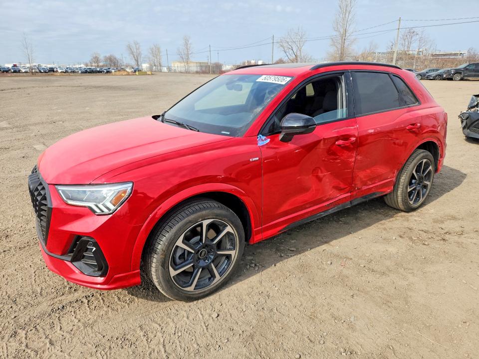 2025 Audi Q3 VIN WA1EECF33S1109294 COPART salvage auction — SIDE, Qc - Gravement Accidente, sold $20,850 on 2026-07-14 (photo 1)