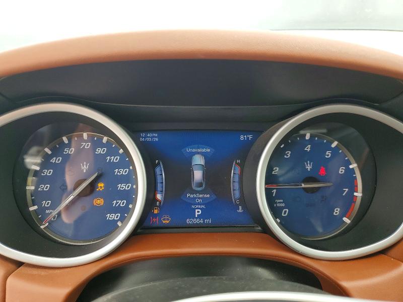 2019 Maserati Ghibli VIN ZAM57YTL7K1319118 COPART salvage auction — FRONT END, Tx - Salvage Vehicle Title, sold $10,900 on 2026-07-09 (photo 9)