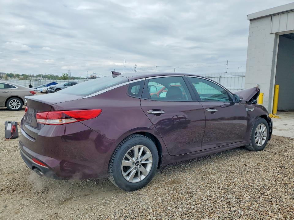 2018 Kia Optima VIN 5XXGT4L37JG191953 COPART salvage auction — FRONT END, Ia - Salvage W/Salvage History, sold $900 on 2026-07-15 (photo 3)