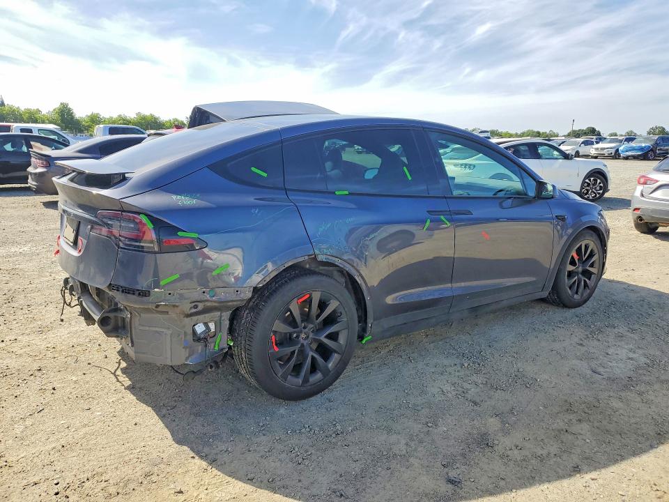 2023 Tesla Model x VIN 7SAXCAE57PF392831 COPART salvage auction — REAR END, Ca - Salvage Certificate, sold $12,100 on 2026-07-30 (photo 3)