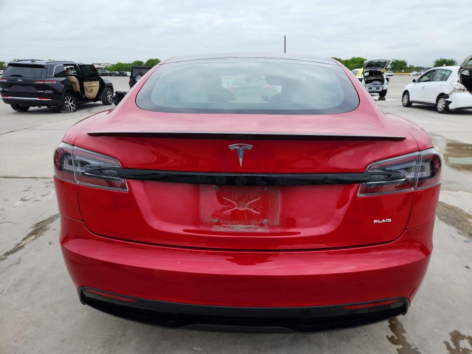 2021 Tesla Model s VIN 5YJSA1E65MF438657 COPART salvage auction — FRONT END, Tx - Certificate Of Title, sold $19,500 on 2026-07-02 (photo 6)