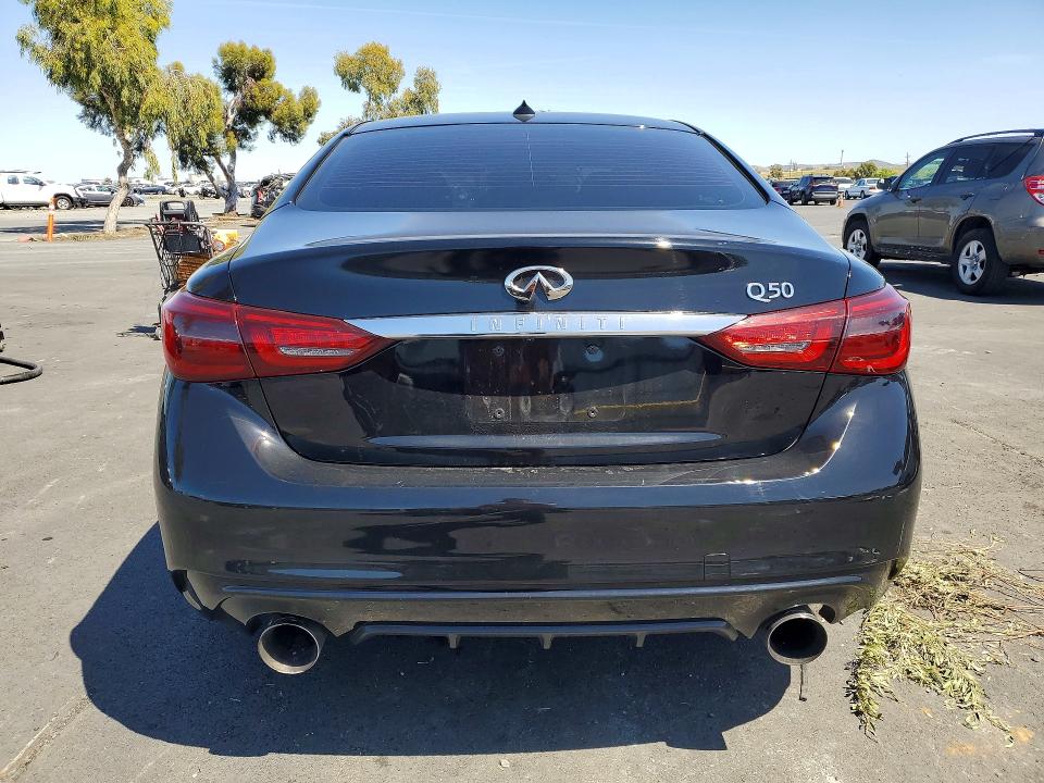 2018 Infiniti Q50 VIN JN1EV7AP3JM357519 COPART salvage auction — FRONT END, Ca - Salvage Certificate, sold $1,050 on 2026-07-06 (photo 6)