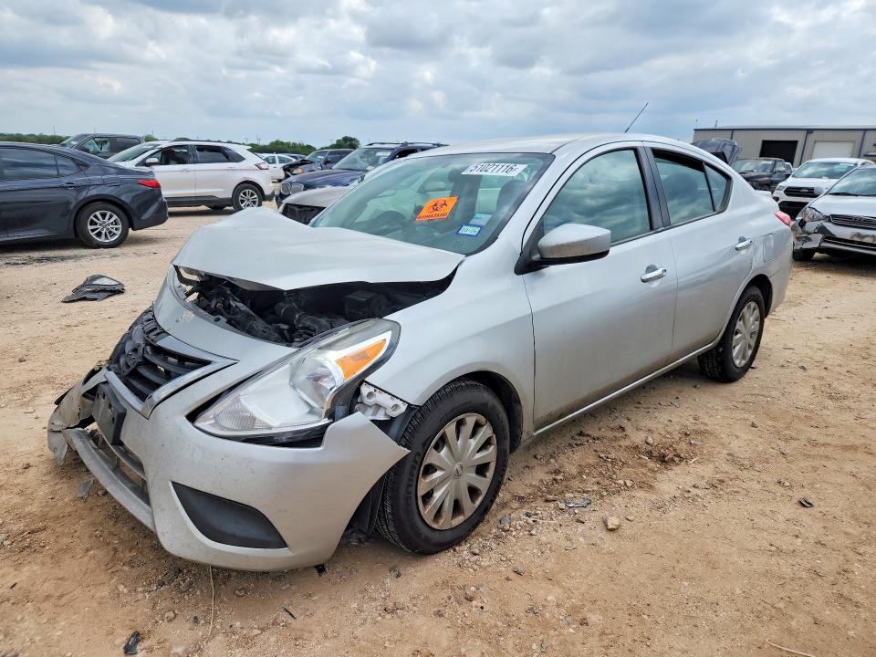 2019 Nissan Versa VIN 3N1CN7AP7KL874907 COPART salvage auction — FRONT END, Tx - Salvage Vehicle Title, sold $200 on 2026-07-23 (photo 1)