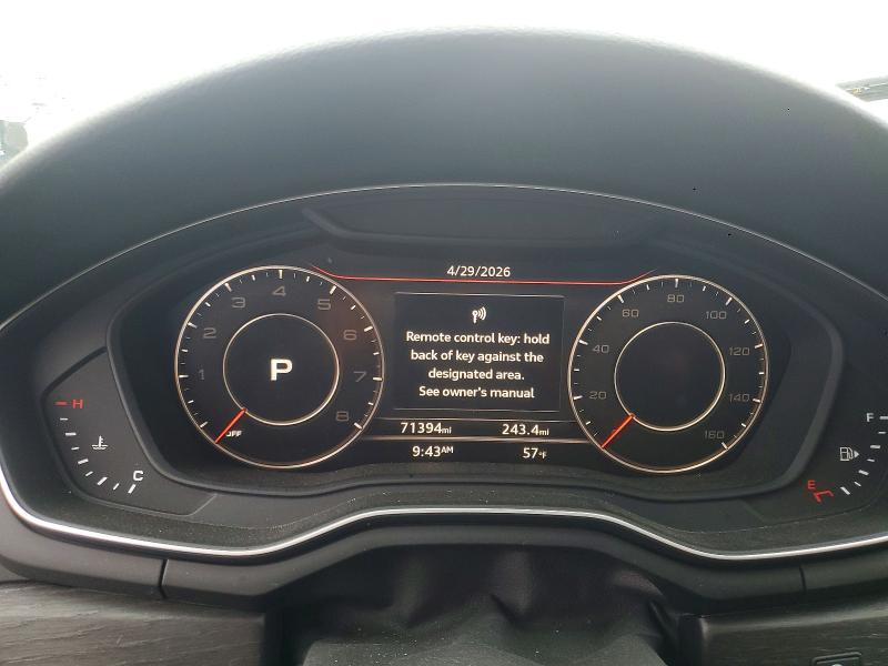 2019 Audi A5 VIN WAUENCF50KA025048 COPART salvage auction — REAR END, In - Cert Of Title-Salvage Title, sold $11,000 on 2026-07-21 (photo 9)