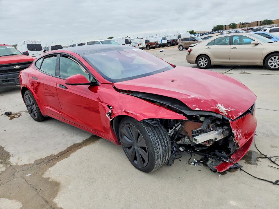 2021 Tesla Model s VIN 5YJSA1E65MF438657 COPART salvage auction — FRONT END, Tx - Certificate Of Title, sold $19,500 on 2026-07-02 (photo 4)