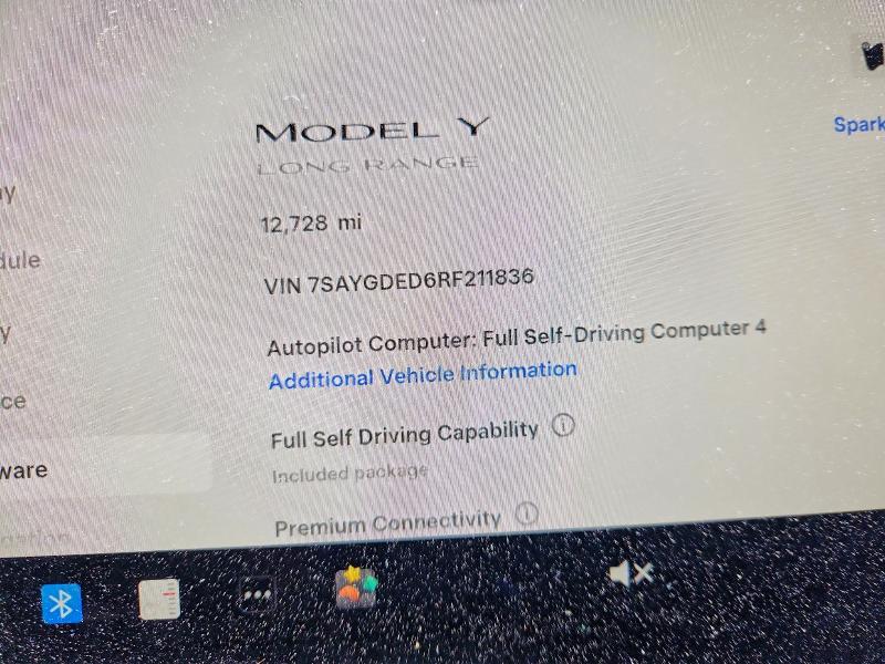 2024 Tesla Model y VIN 7SAYGDED6RF211836 COPART salvage auction — REAR END, Ny - Mv-907A Salvage Certificate, sold $12,300 on 2026-07-20 (photo 9)