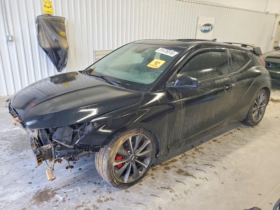2019 Hyundai Veloster VIN KMHTG6AF5KU007418 COPART salvage auction — FRONT END, Nc - Salvage Certificate Of Title, sold $1,050 on 2026-07-02 (photo 1)