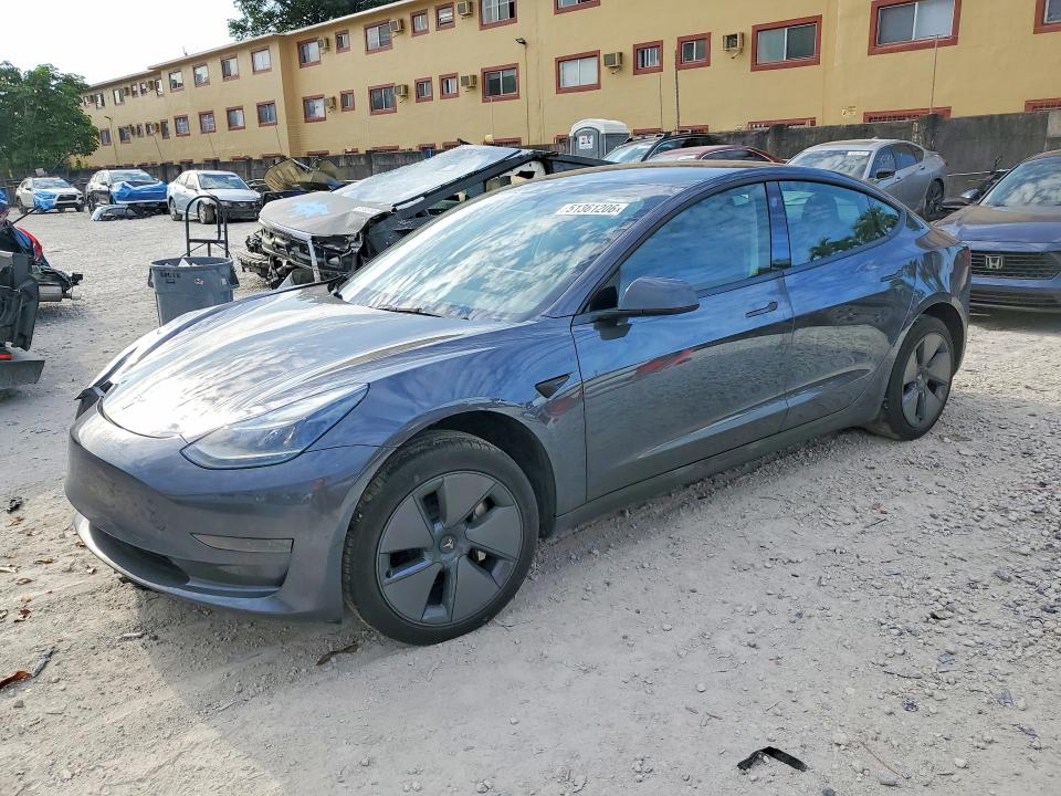 2023 Tesla Model 3 VIN 5YJ3E1EAXPF672312 COPART salvage auction — FRONT END, FL, sold $7,700 on 2026-07-24 (photo 1)