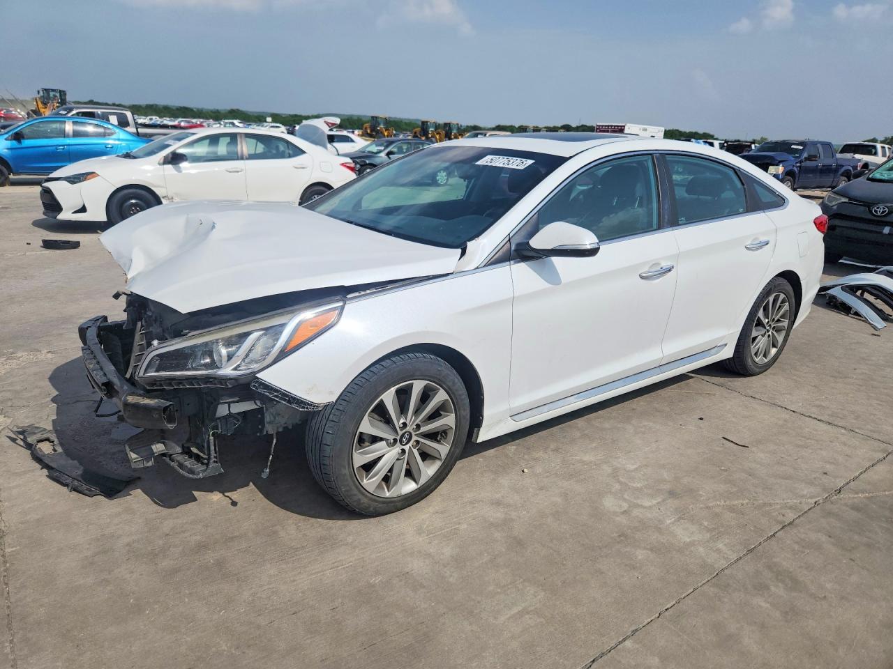 2017 Hyundai Sonata VIN 5NPE34AF7HH594415 COPART salvage auction — Front End, TX - CERTIFICATE OF TITLE, sold $925 on 2026-07-09 (photo 1)