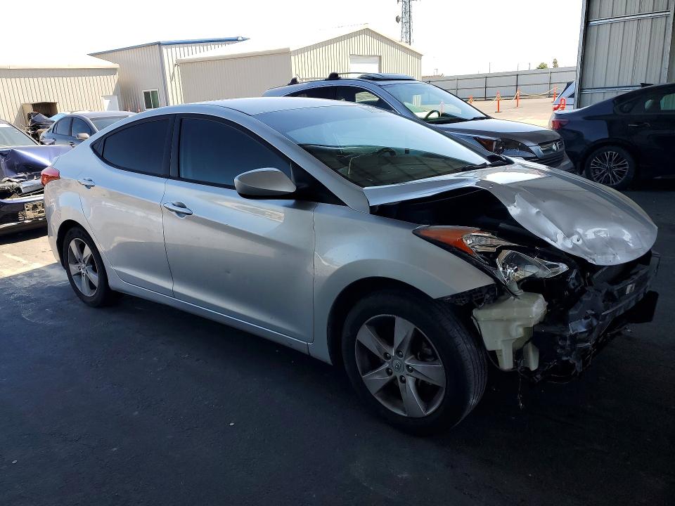 2013 Hyundai Elantra VIN KMHDH4AE7DU551595 COPART salvage auction — FRONT END, Ca - Salvage Certificate, sold $725 on 2026-07-09 (photo 4)