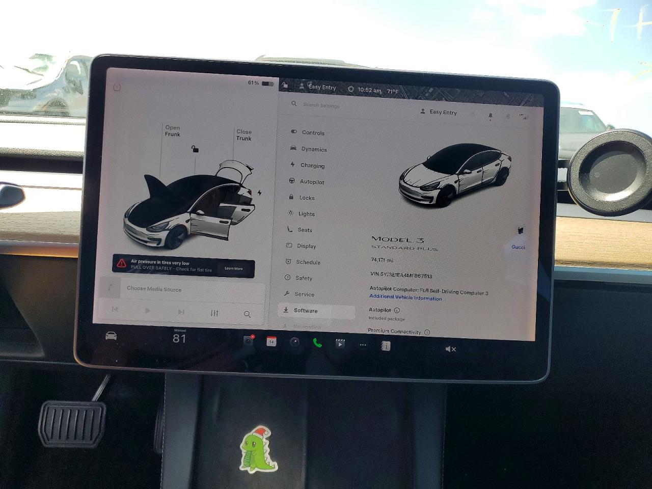 2021 Tesla Model 3 VIN 5YJ3E1EA4MF867513 COPART salvage auction — Front End, CA - SALVAGE CERTIFICATE, sold $3,150 on 2026-07-10 (photo 9)