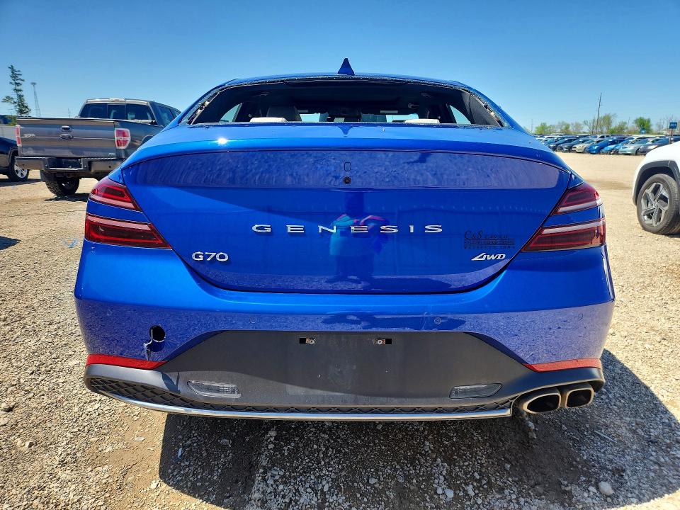 2023 Genesis G70 VIN KMTG34TA7PU107813 COPART salvage auction — HAIL, Ia - Cert Of Title-Salvage Title, sold $1,000 on 2026-07-08 (photo 6)