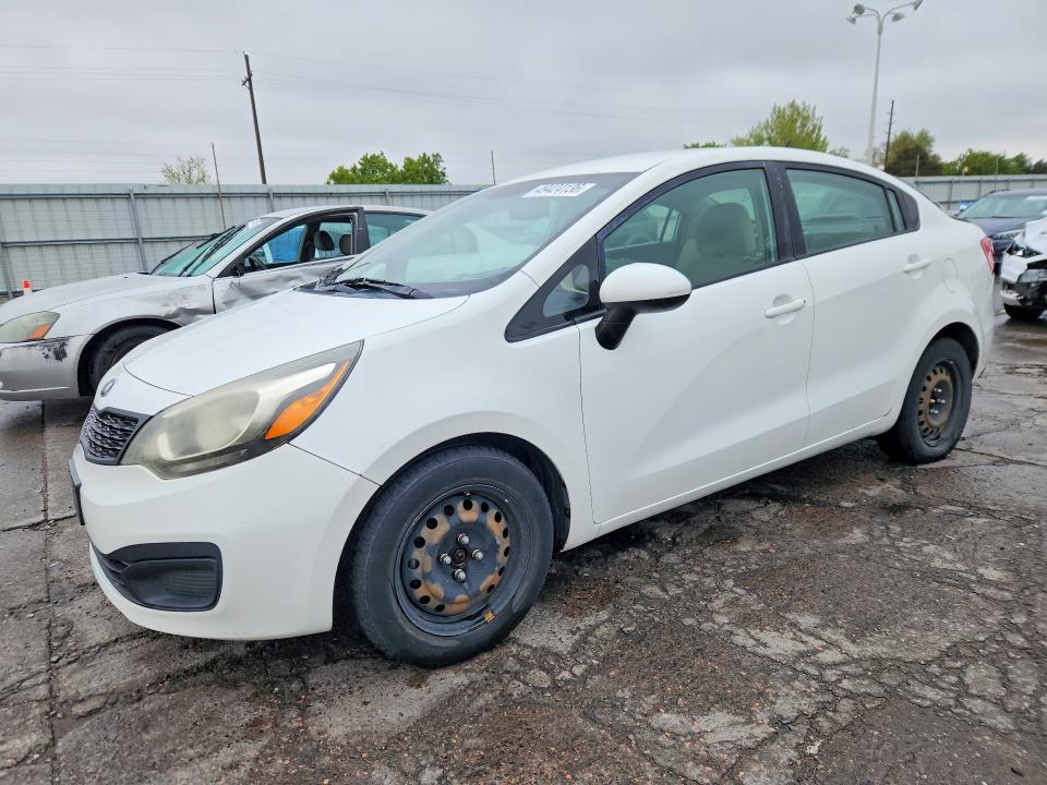 2013 Kia Rio VIN KNADM4A38D6290767 COPART salvage auction — REAR END, Wy - Dis/Dlr/Exp Only Clean Title, sold $275 on 2026-07-20 (photo 1)