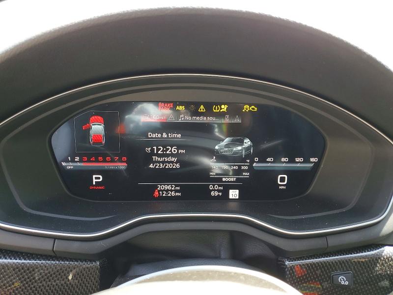2025 Audi Rs5 VIN WAUC4CF51SA011444 COPART salvage auction — FRONT END, NY, sold $17,000 on 2026-07-14 (photo 9)