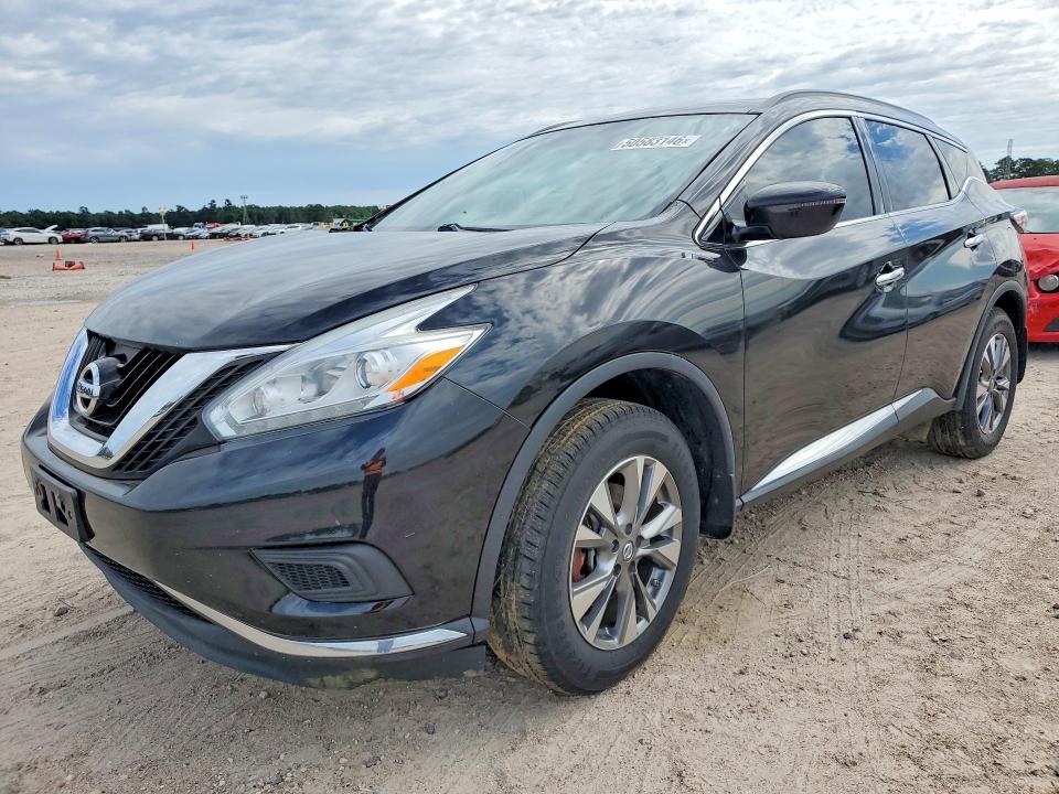 2016 Nissan Murano VIN 5N1AZ2MG0GN138952 COPART salvage auction — WATER/FLOOD, Fl - Cert Of Title-Slvg Rebld Flood, sold $2,100 on 2026-07-02 (photo 1)