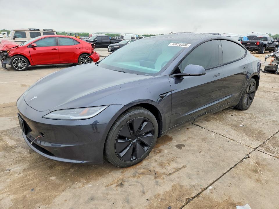 2025 Tesla Model 3 VIN 5YJ3E1EA0SF991632 COPART salvage auction — REAR END, Tx - Certificate Of Title, sold $16,100 on 2026-07-02 (photo 1)