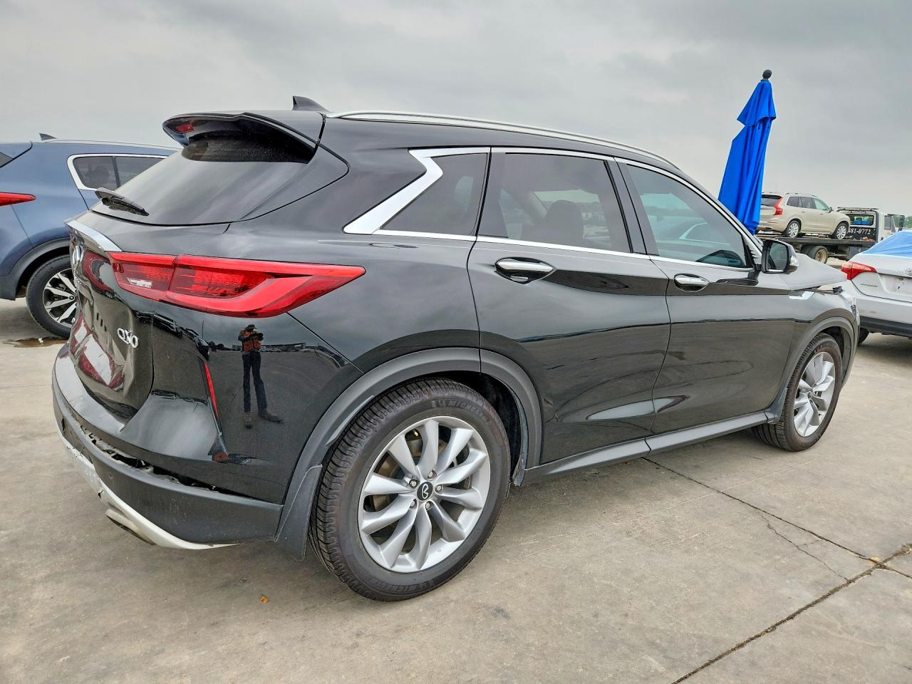 2021 Infiniti QX50 VIN 3PCAJ5CB1MF102362 COPART salvage auction — Front End, TX - SALVAGE VEHICLE TITLE, sold $4,800 on 2026-06-25 (photo 3)
