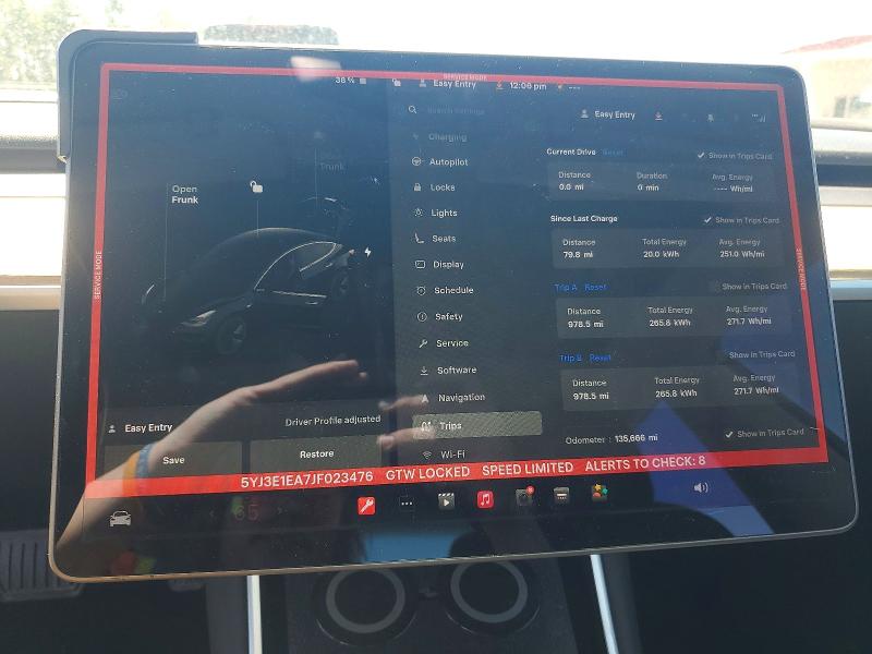 2018 Tesla Model 3 VIN 5YJ3E1EA7JF023476 COPART salvage auction — FRONT END, Salvage Title, sold $1,400 on 2026-07-28 (photo 9)