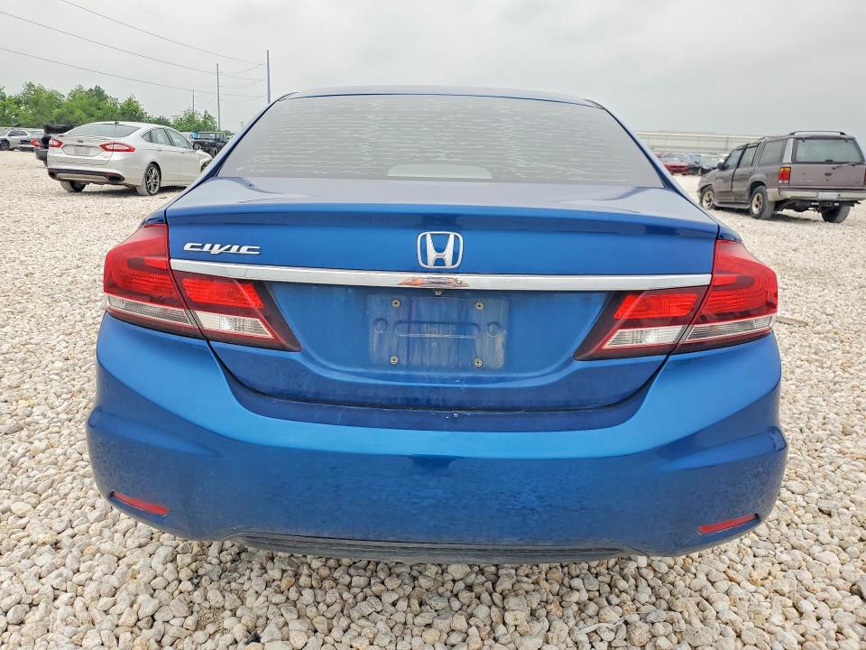 2013 Honda Civic VIN 19XFB2F86DE016424 COPART salvage auction — FRONT END, Tx - Salvage Vehicle Title, sold $2,300 on 2026-07-03 (photo 6)