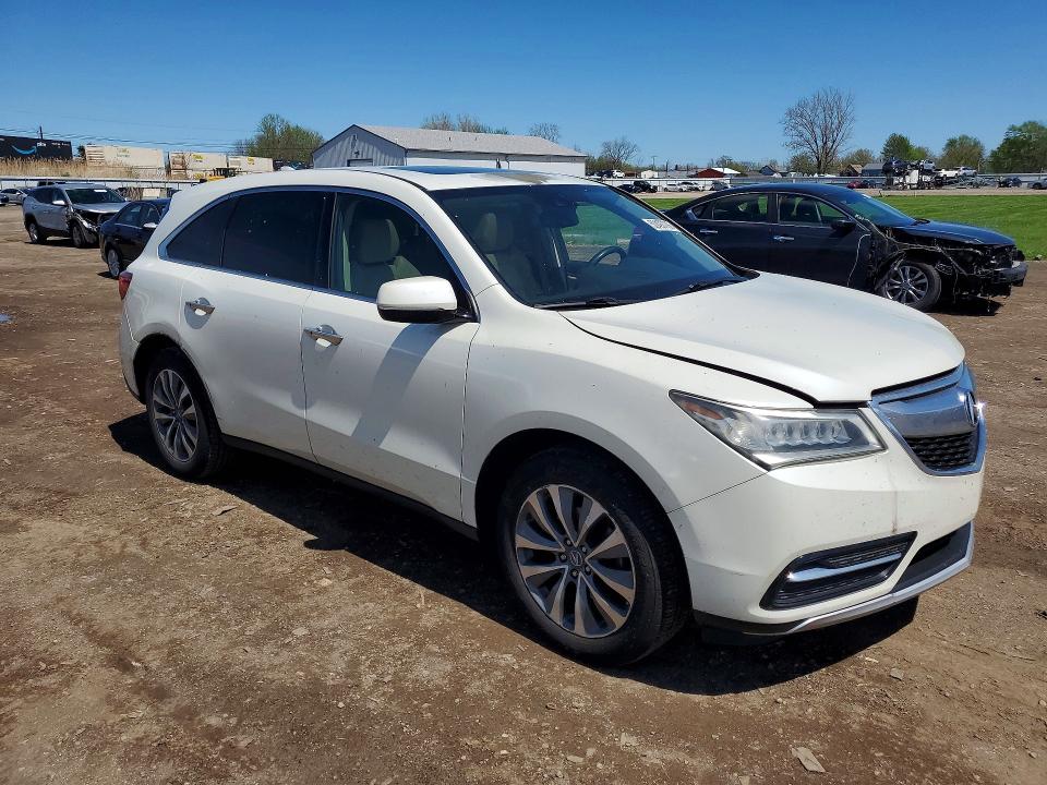 2015 Acura Mdx VIN 5FRYD4H4XFB014440 COPART salvage auction — MINOR DENT/SCRATCHES, Oh - Certificate Of Title, sold $1,700 on 2026-07-02 (photo 4)