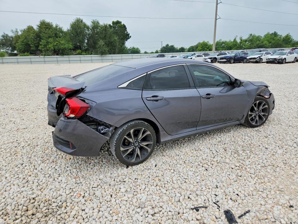 2019 Honda Civic VIN 2HGFC2F83KH530683 COPART salvage auction — REAR END, Tx - Salvage Vehicle Title, sold $2,850 on 2026-07-02 (photo 3)