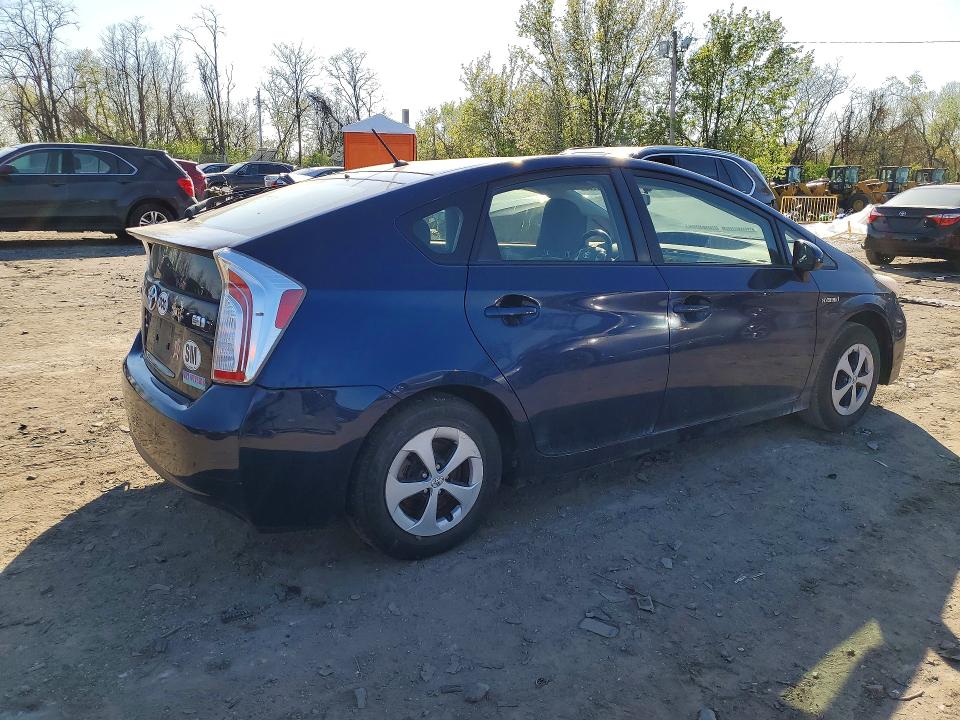 2013 Toyota Prius VIN JTDKN3DU9D1713505 COPART salvage auction — REAR END, Md - Cert Of Salvage > 75% Damage, sold $1,900 on 2026-07-14 (photo 3)
