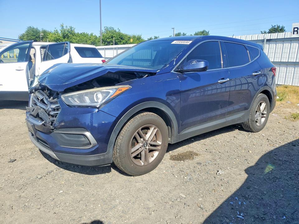 2018 Hyundai Santa fe VIN 5XYZTDLB3JG552350 COPART salvage auction — FRONT END, CA - SALVAGE CERTIFICATE, sold $1,800 on 2026-07-28 (photo 1)