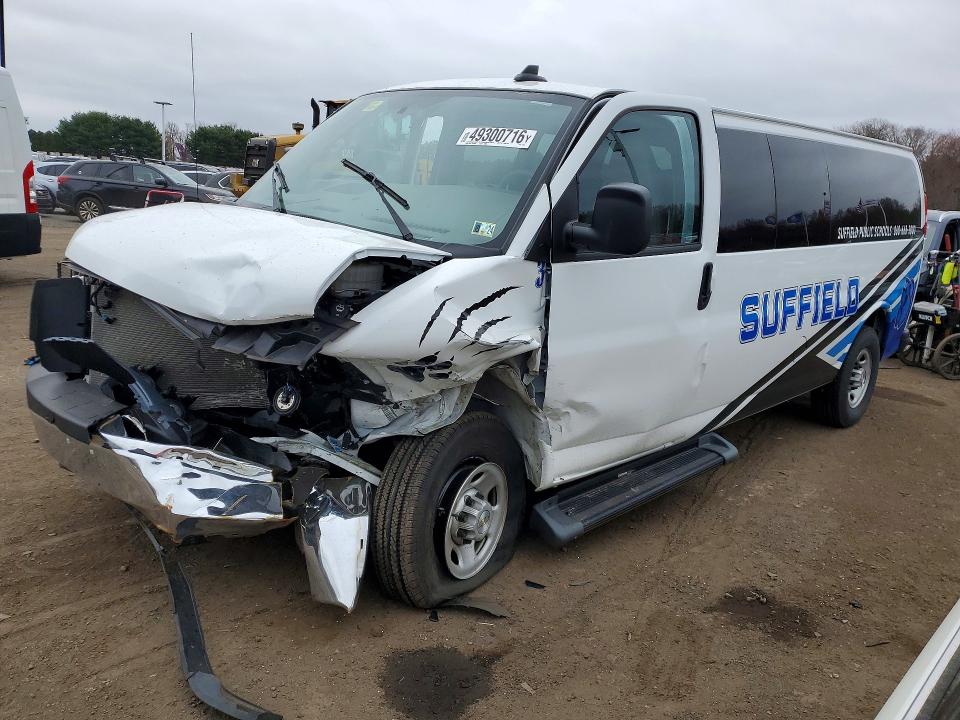 2023 Chevrolet Express 3500 VIN 1GAZGNFP2P1151505 COPART salvage auction — FRONT END, CT - CERT OF TITLE-SALVAGE, sold $2,850 on 2026-07-09 (photo 1)