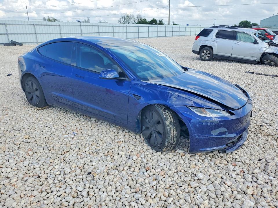 2025 Tesla Model 3 VIN 5YJ3E1EA5SF009920 COPART salvage auction — FRONT END, Tx - Salvage Vehicle Title, sold $9,400 on 2026-07-02 (photo 4)