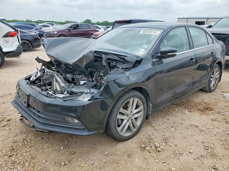 2015 Volkswagen Jetta VIN 3VWL17AJ7FM323023 COPART salvage auction — FRONT END, Tx - Salvage Vehicle Title, sold $625 on 2026-07-02 (photo 1)