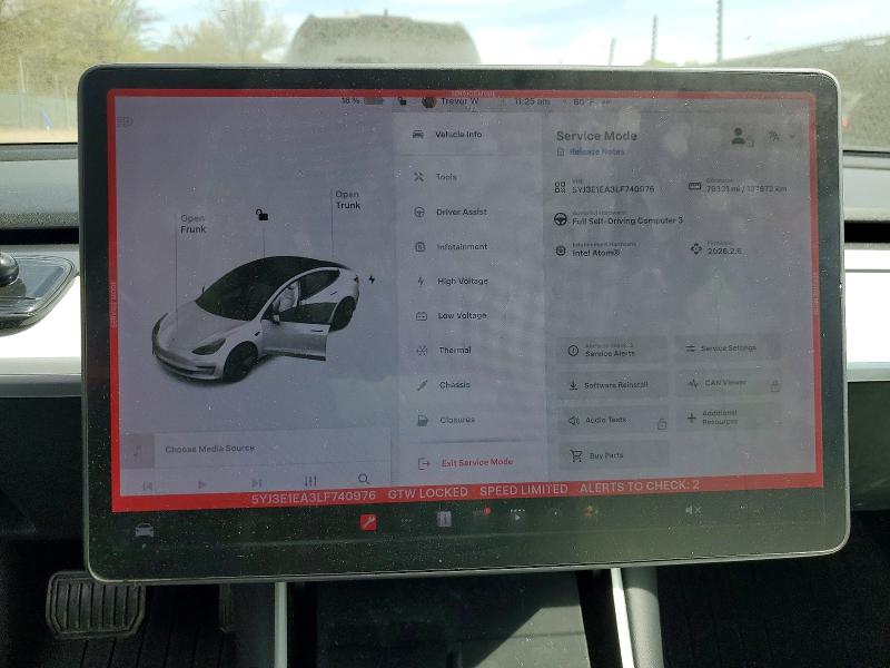 2020 Tesla Model 3 VIN 5YJ3E1EA3LF740976 COPART salvage auction — REAR END, Md - Cert Of Salvage > 75% Damage, sold $4,450 on 2026-07-15 (photo 9)