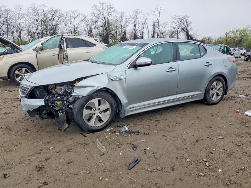2015 Kia Optima hybrid VIN KNAGM4AD2F5081622 COPART salvage auction — FRONT END, Md - Cert Of Salvage > 75% Damage, sold $875 on 2026-07-02 (photo 1)