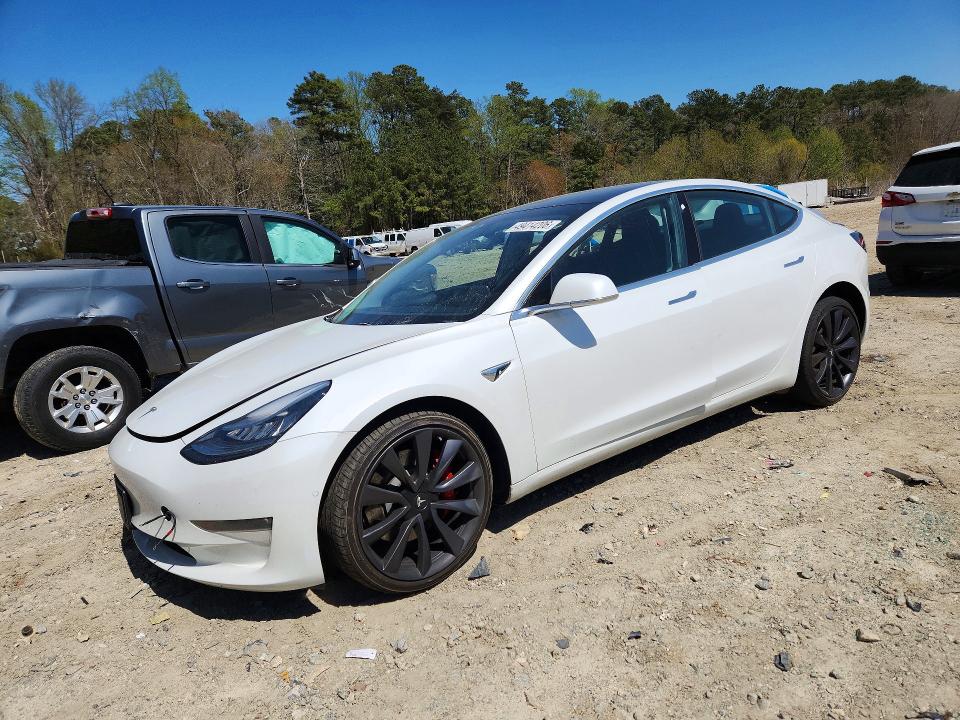 2020 Tesla Model 3 VIN 5YJ3E1EC4LF623845 COPART salvage auction — FRONT END, Md - Cert Of Salvage > 75% Damage, sold $300 on 2026-07-07 (photo 1)