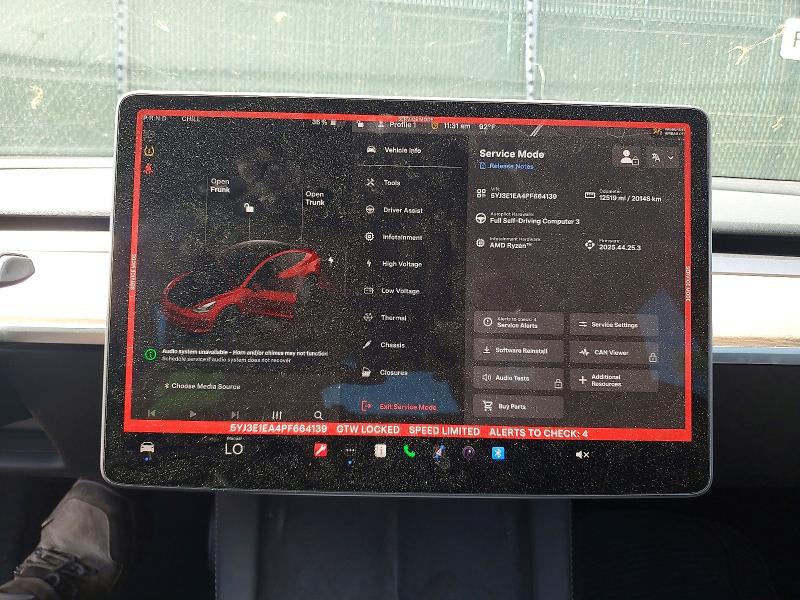 2023 Tesla Model 3 VIN 5YJ3E1EA4PF664139 COPART salvage auction — FRONT END, S1 - Salvage Title, sold $4,500 on 2026-07-09 (photo 9)