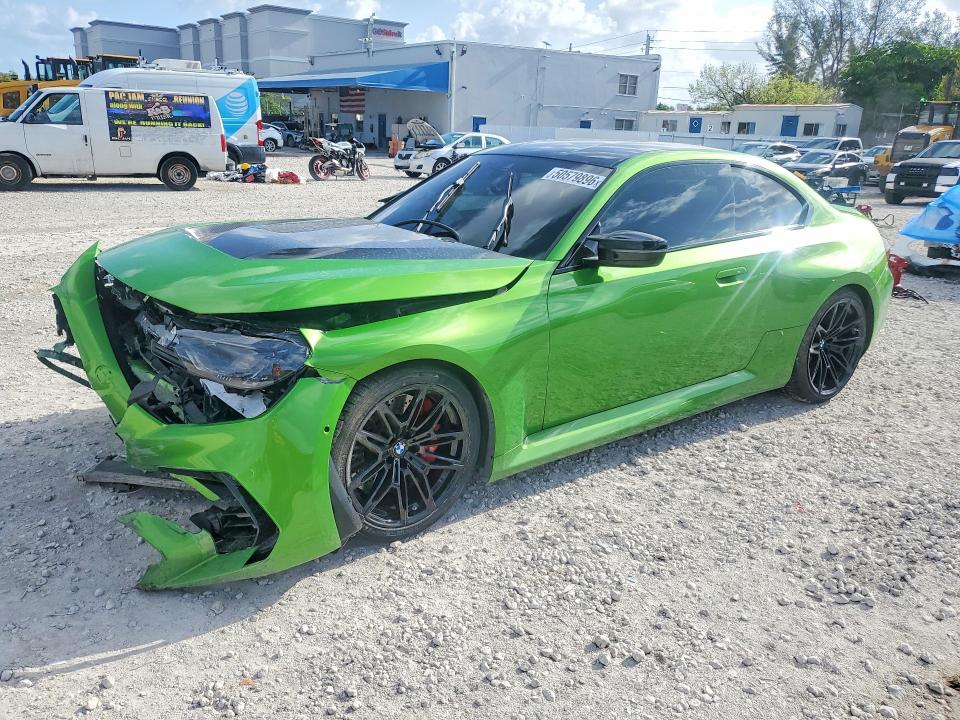 2025 BMW M2 VIN 3MF23DM05S8F24459 COPART salvage auction — FRONT END, Fl - Cert Of Title Slvg Rebuildable, sold $33,750 on 2026-09-01 (photo 1)