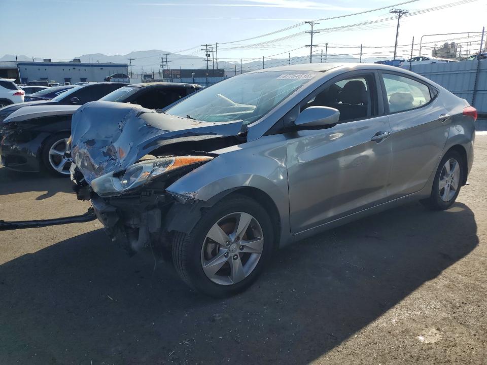 2013 Hyundai Elantra VIN KMHDH4AE0DU950266 COPART salvage auction — FRONT END, Ca - Salvage Certificate, sold $225 on 2026-07-13 (photo 1)