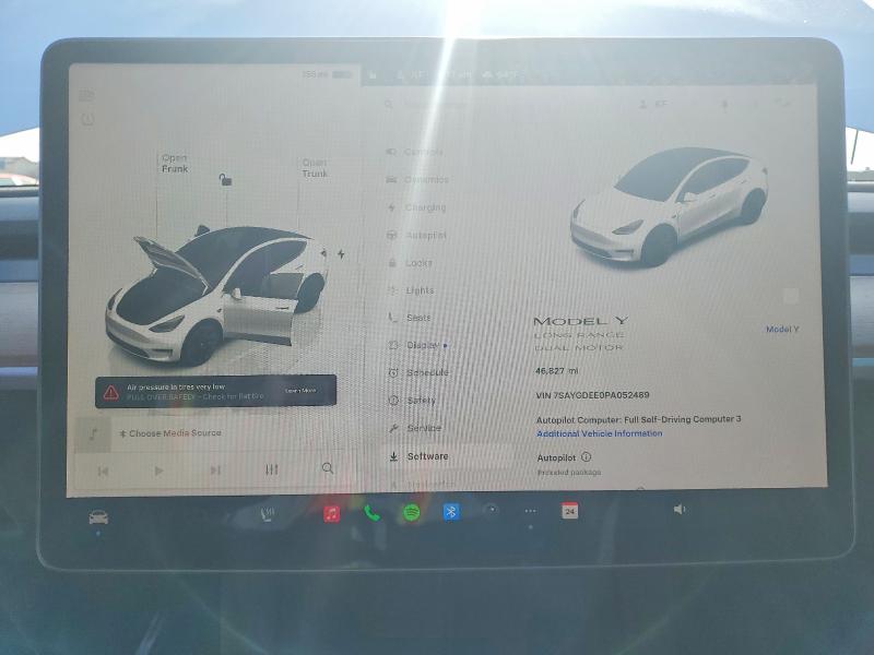 2023 Tesla Model y VIN 7SAYGDEE0PA052489 COPART salvage auction — REAR END, Ca - Salvage Certificate, sold $14,300 on 2026-07-29 (photo 9)