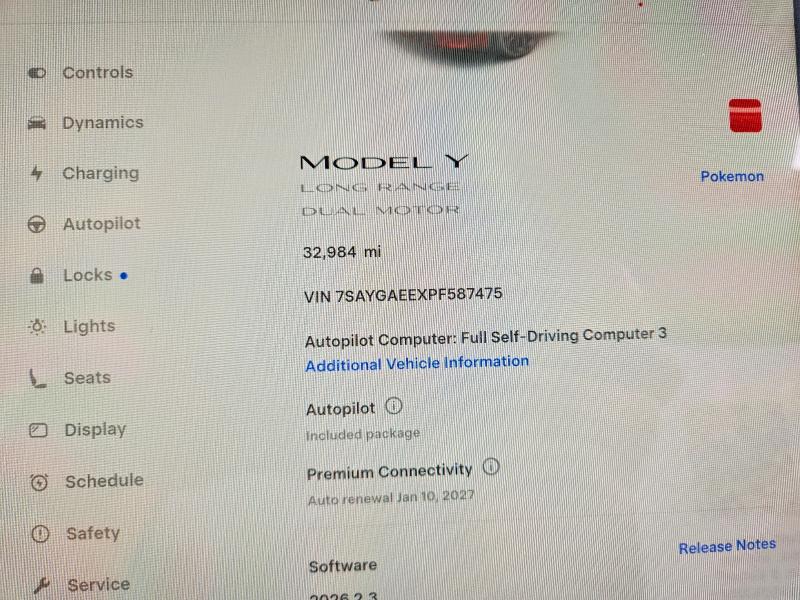 2023 Tesla Model y VIN 7SAYGAEEXPF587475 COPART salvage auction — SIDE, Ut - Salvage Certificate, sold $10,400 on 2026-07-31 (photo 9)
