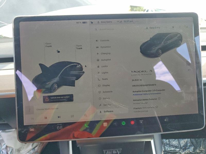 2018 Tesla Model 3 VIN 5YJ3E1EA8JF050976 COPART salvage auction — ALL OVER, Or - Salvage Title Certificate, sold $2,000 on 2026-07-22 (photo 9)